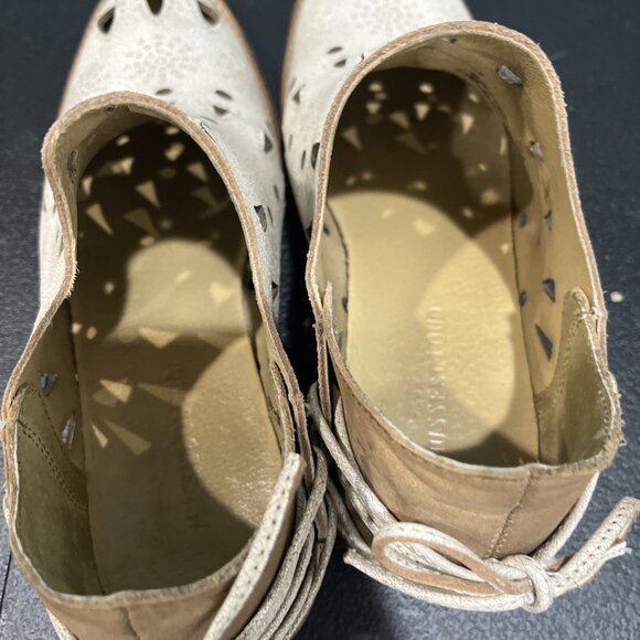 Musse & Cloud Boots Womens 7 Cream Coolise Cutout Distressed Lace Western Boho - Picture 6 of 8